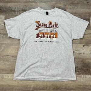 State Park Bar Graphic T-Shirt Gildan XL Gray Diner Booth Budweiser Tee
